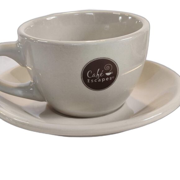2 Cafe Escapes Cups With Saucers Open Box-Coffee Cup - Picture 2 of 7